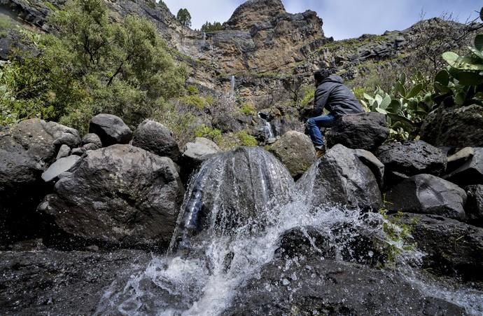 30/01/2018 LAS TIRAJANAS. Frio, lluvias, y cascadas de aguas en Las Tirajanas. FOTO: J. PÉREZ CURBELO