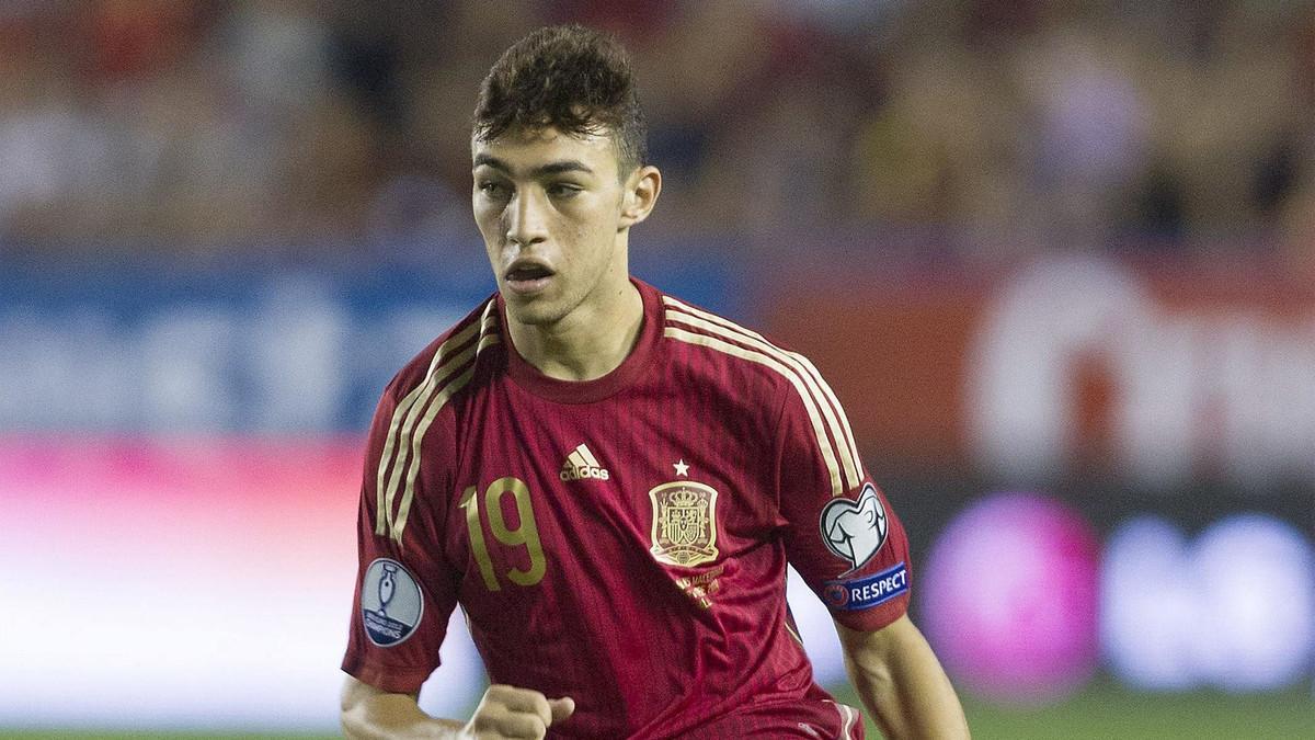 Munir en el partido de la selección ante Macedonia