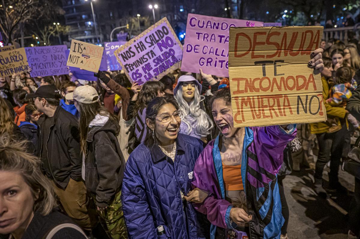 Manifestación del 8M en Barcelona, en 2023.