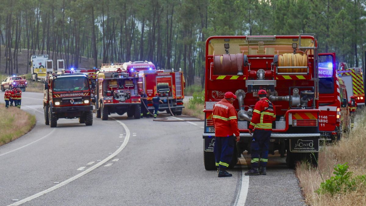 Cerca de 150 bomberos en Portugal combaten incendio en zona boscosa próxima a Extremadura