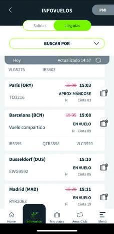 Die Aena-App ist auch praktisch, wenn man auf weiteren Besuch wartet und wissen will, ob der Flieger pünktlich ist.