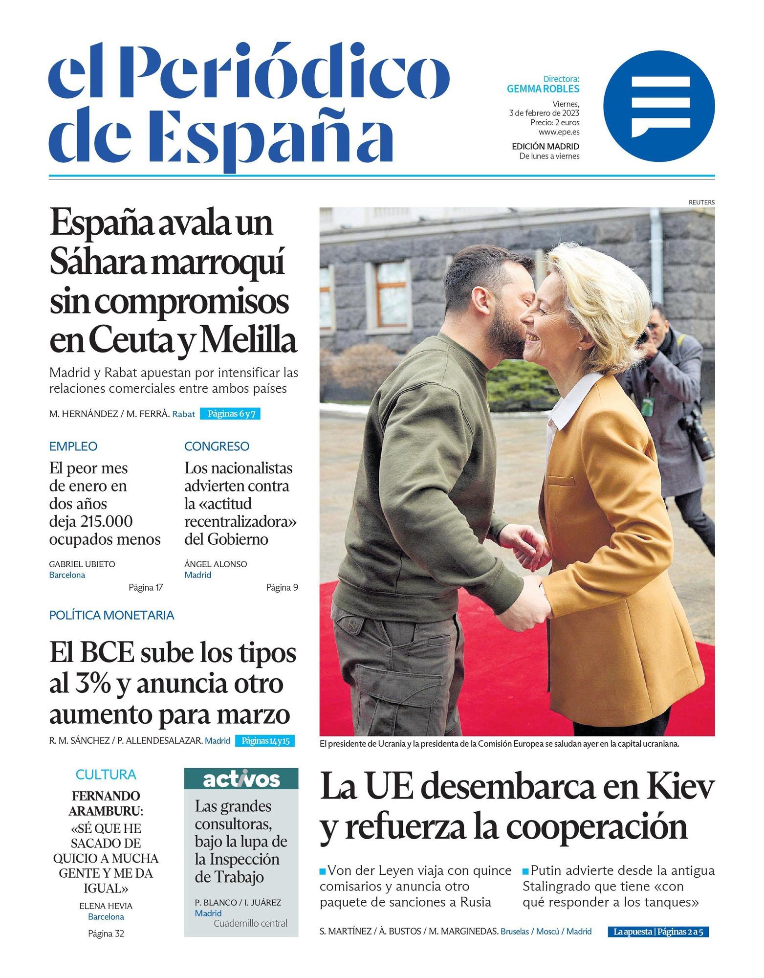 EL PERIÓDICO DE ESPAÑA de hoy viernes 3 de febrero de 2023