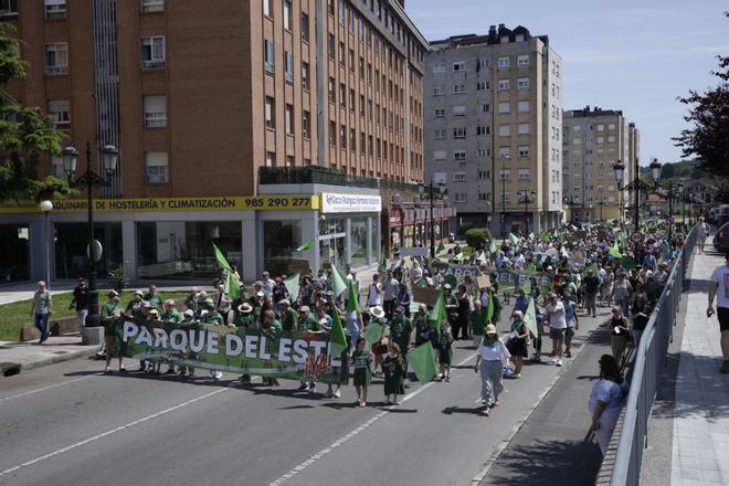 La manifestación para exigir un parque en la zona este de Oviedo.