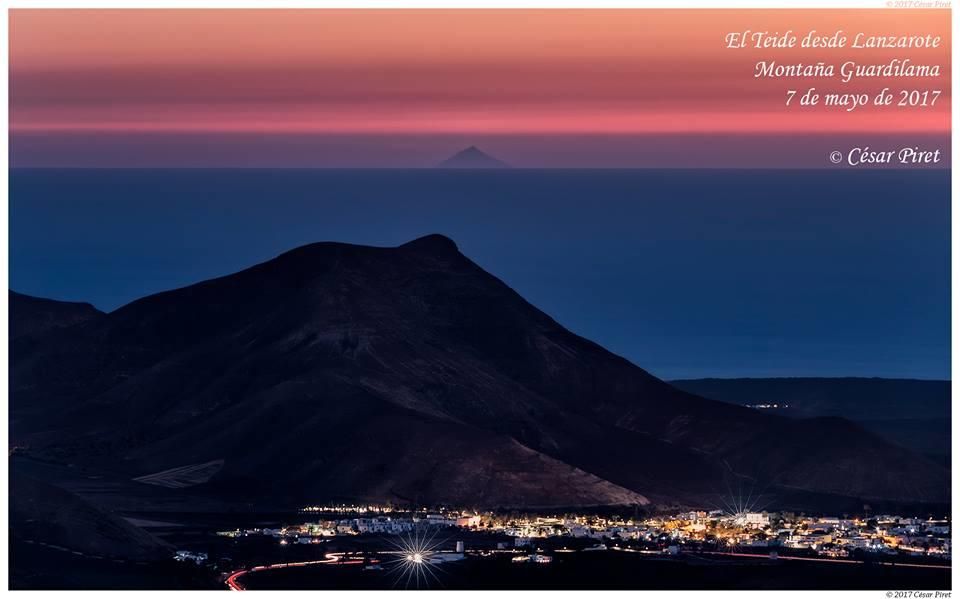 Espectaculares instantáneas tomadas desde el sur de Lanzarote del Teide, el rayo verde y Júpiter