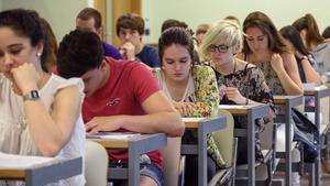 Exámenes en una de las facultades de la Universidad del País Vasco (UPV).