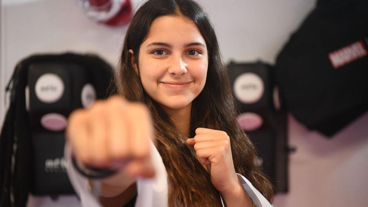 Helena García, en el gimnasio Dobok.