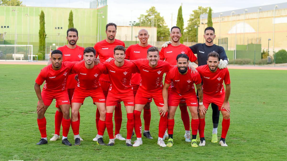 Once inicial del Don Benito en el partido ante el Manchego.