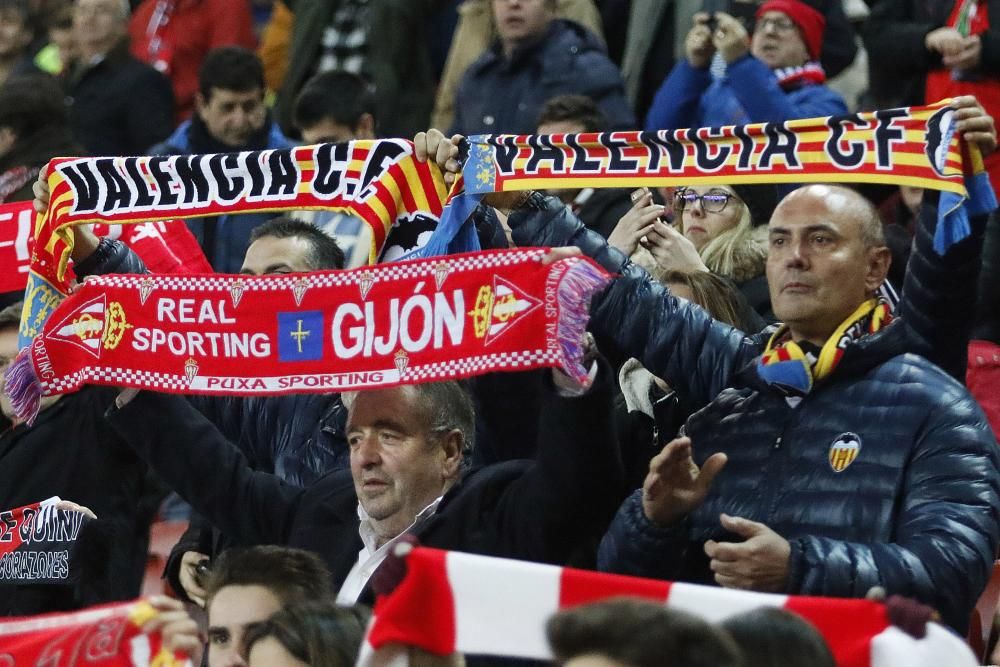 El partido de Copa entre el Sporting y el Valencia, en imágenes