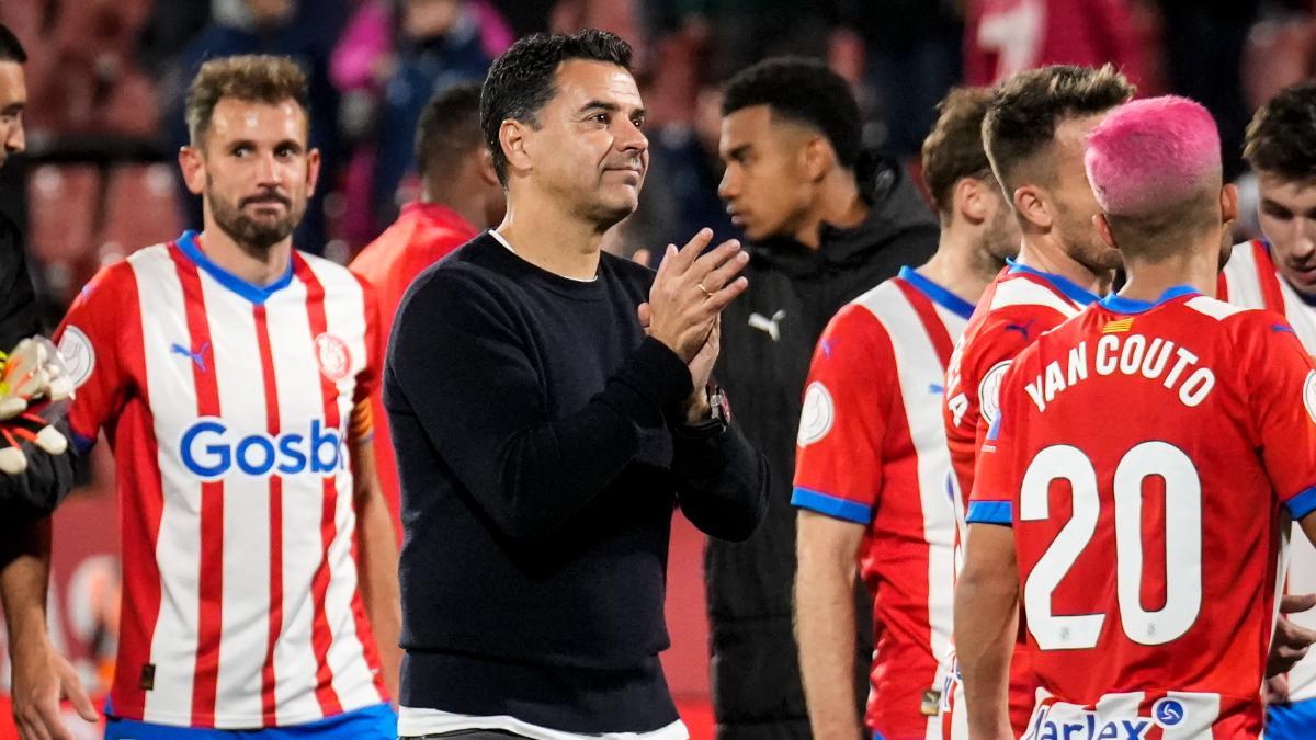Míchel, orgulloso de su equipo tras la victoria ante el Rayo Vallecano en los octavos de la Copa del Rey