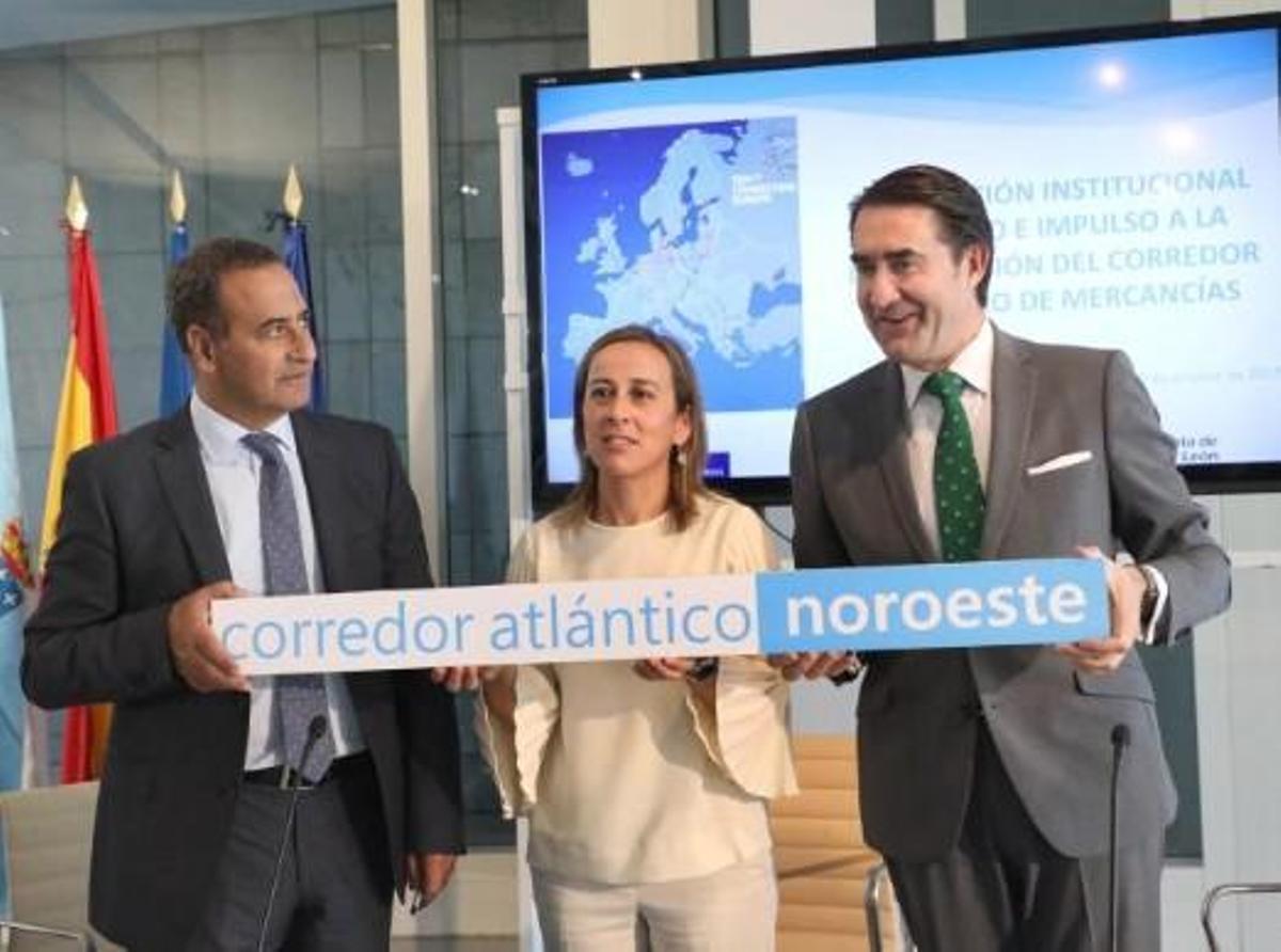 Galicia, Asturias y Castilla y León formalizan su reclamación para ser incluidas en el Corredor Atlántico de mercancías