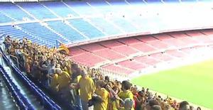 La Via Catalana també va incloure en el seu recorregut les grades del Camp Nou.