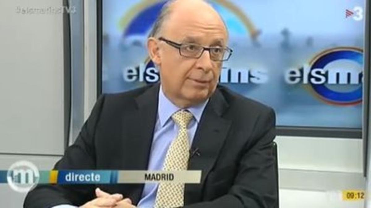 El ministro de Hacienda, Cristóbal Montoro, este lunes, en 'Els Matins' de TV-3.