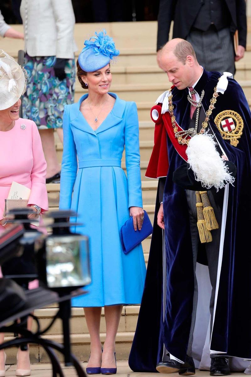 El look de Kate Middleton en el día de la Orden de la Jarretera, junto al príncipe Guillermo