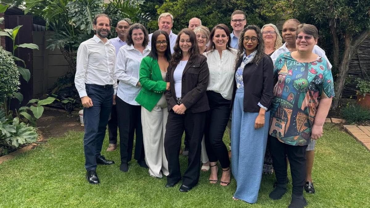 El equipo de Kaleido South África, con Xoán Martínez (izda.).