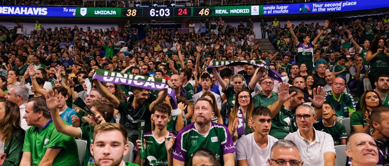 Afición del Unicaja en el partido ante el Real Madrid.