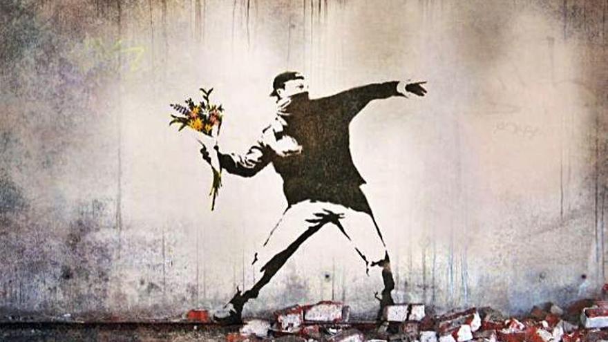 Un grafiti de Banksy.
