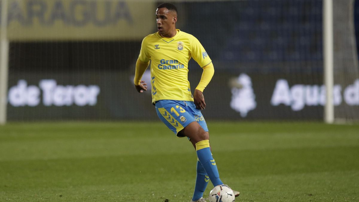 Ismael Athuman, en un partido con Las Palmas