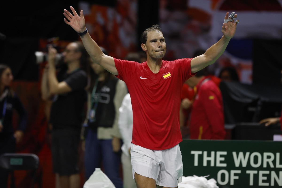 El tenista Rafa Nadal despidió su carrera en Málaga el pasado noviembre durante la Copa Davies.