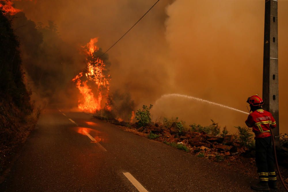 Incendio de grandes dimensiones en el centro de Portugal.