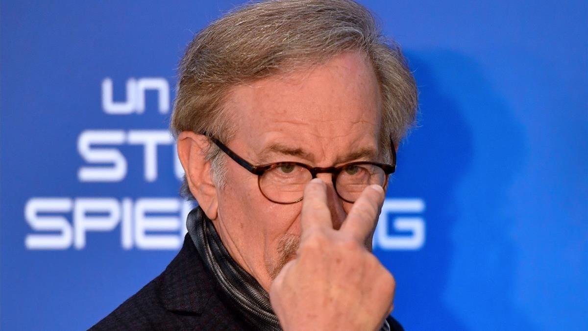 Steven Spielberg, el pasado 21 de marzo, en el estreno en Roma de 'Ready player one'