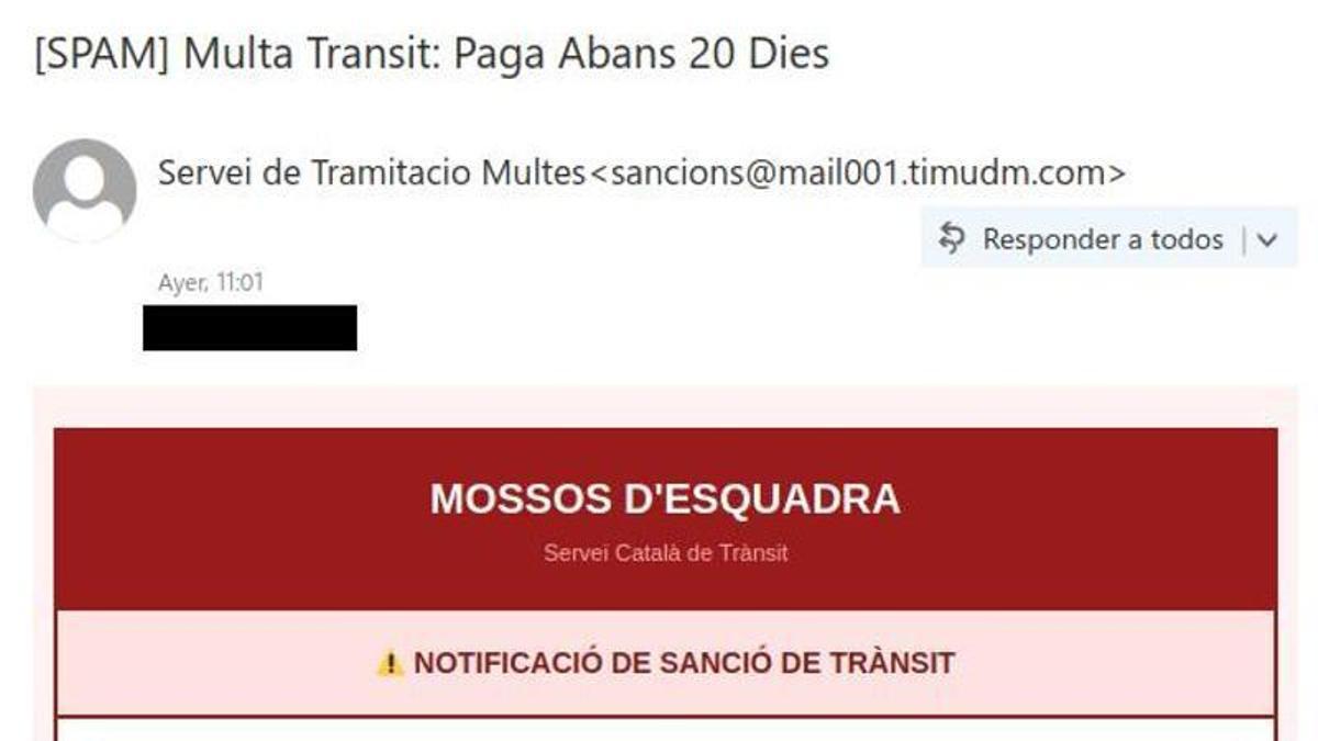 ¿Has recibido un correo de los Mossos d’Esquadra? Cuidado, podría ser una estafa ¿Has recibido un correo de los Mossos d’Esquadra? Cuidado, podría ser una estafa