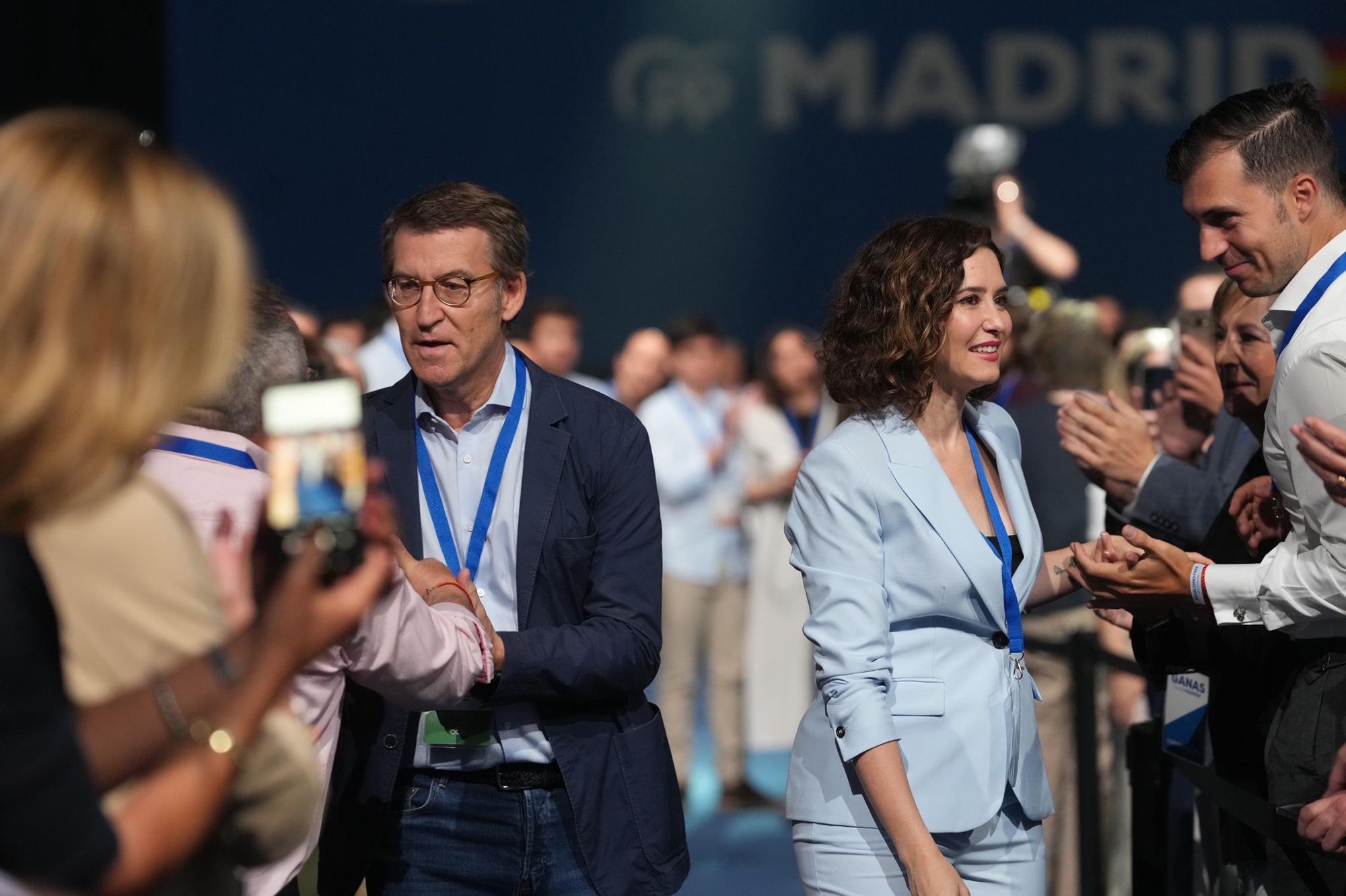 Feijóo y Ayuso en el Congreso del PP de Madrid.