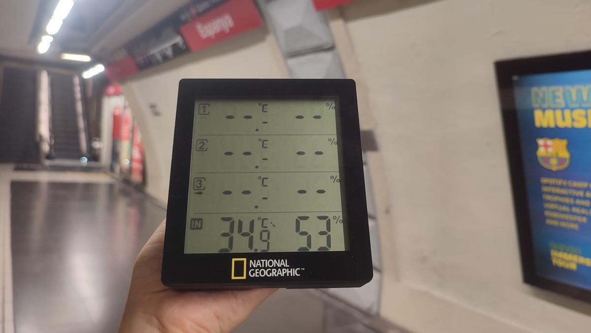 Temperatura en la estación de plaza Espanya