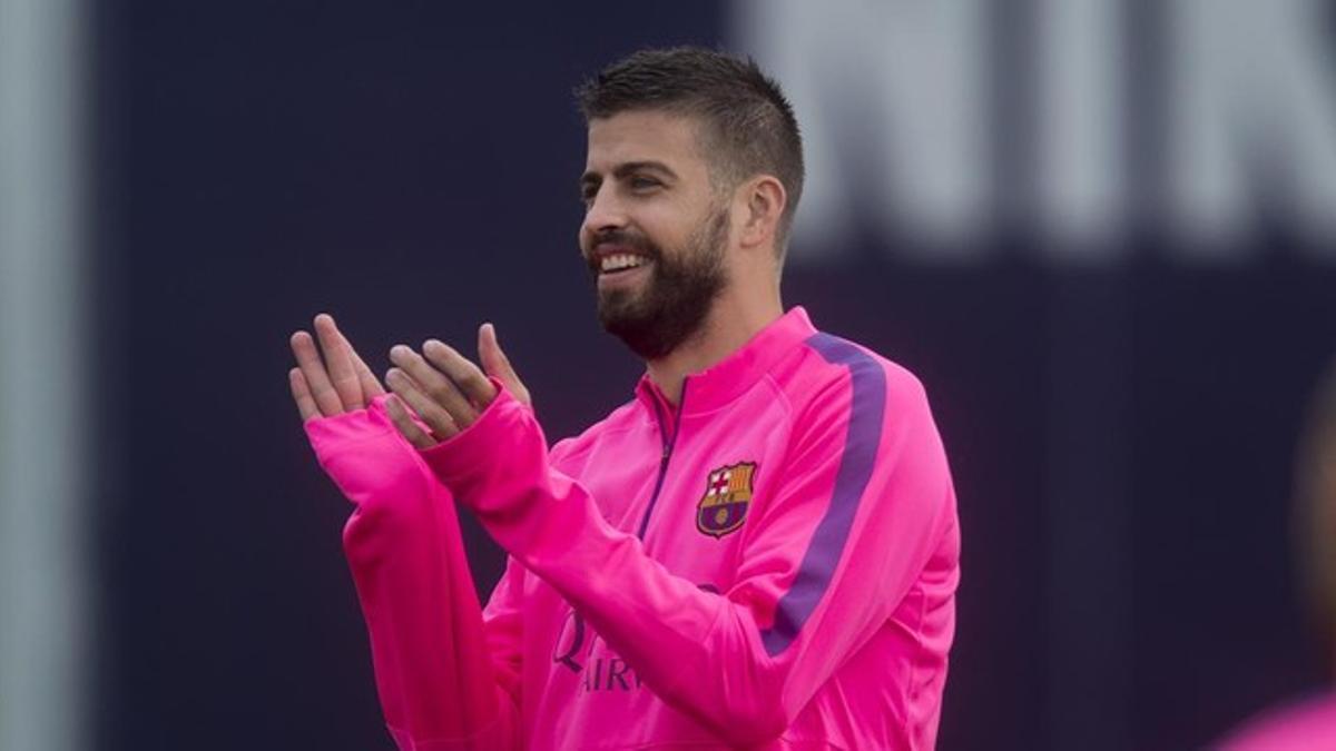 Piqué, en un entrenamiento.