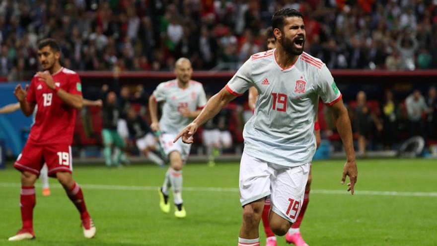 Diego Costa celebra l&#039;únic gol del partit