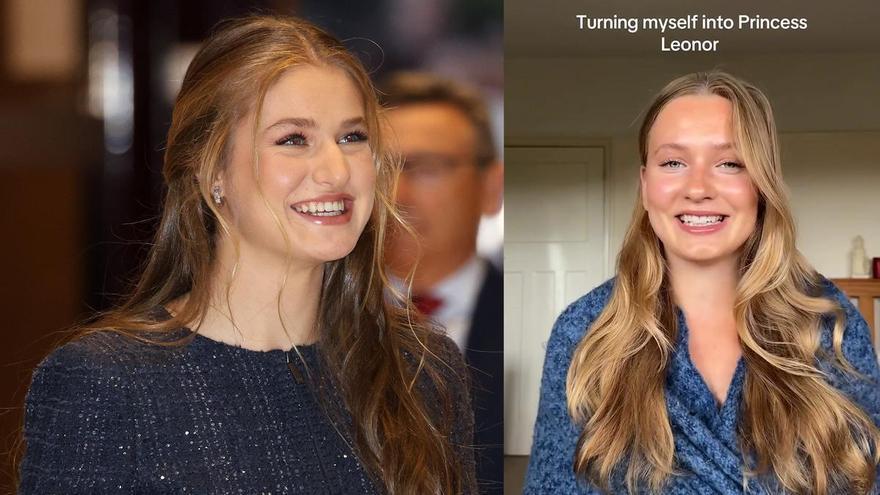 Die Influencerin, die für ihre Ähnlichkeit mit Prinzessin Leonor bekannt ist, schminkt sich inspiriert von ihr