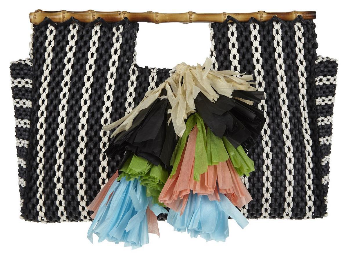 Bolso con flecos bambú y crochet