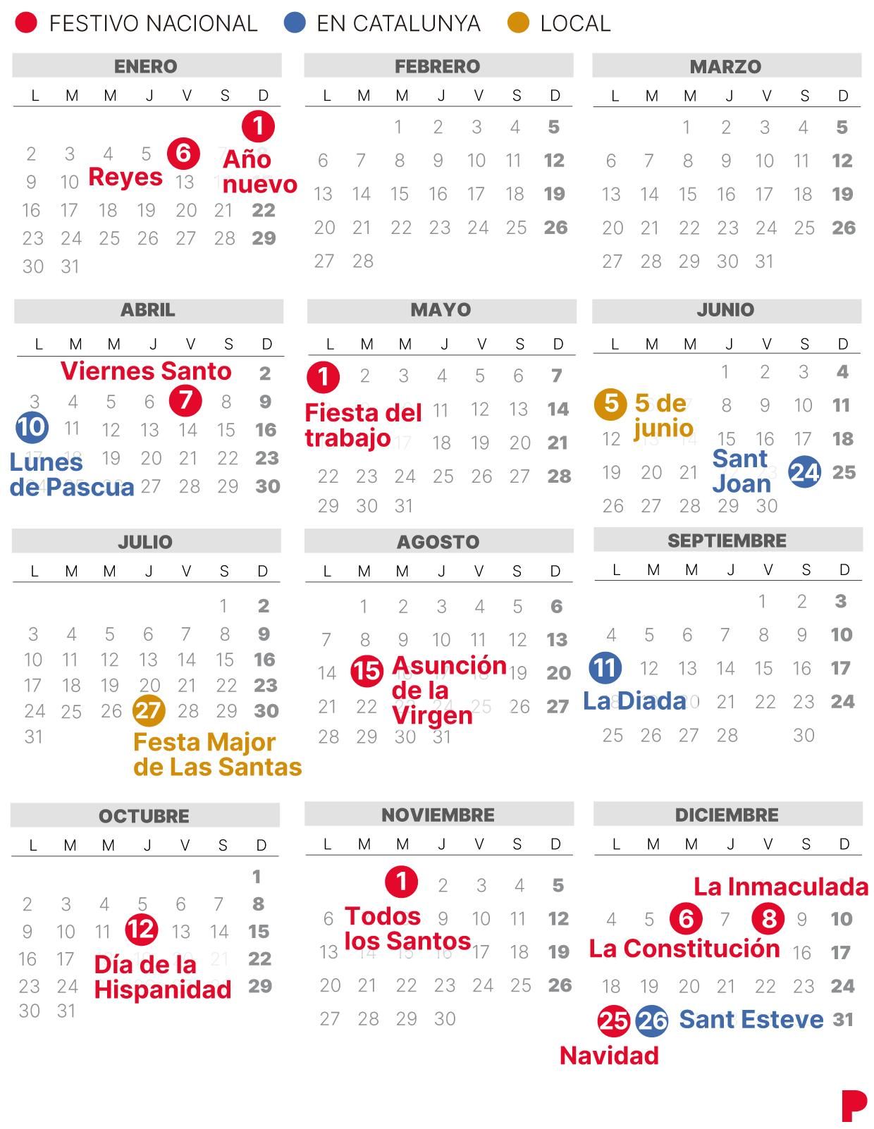 Calendario Laboral Mataro 2023