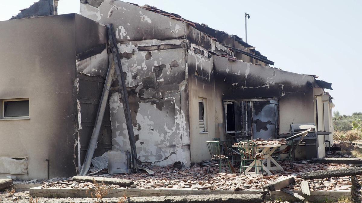 Las casas del kibbutz Be'eri, atacado por Hamás.