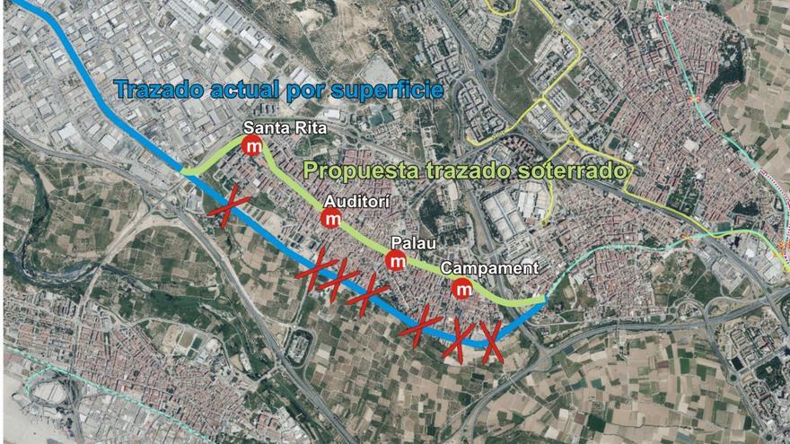 Los vecinos de Paterna proponen soterrar las vías y crear un nuevo trazado con más paradas