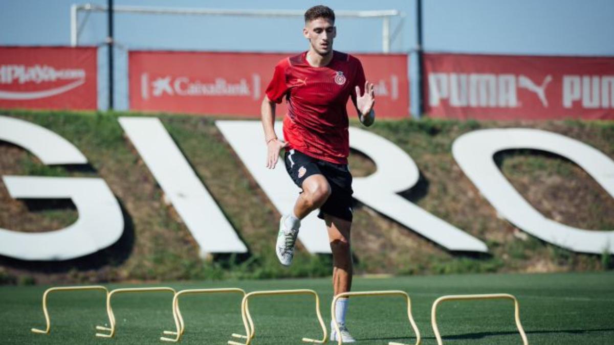 Santi Bueno durante un entrenamiento