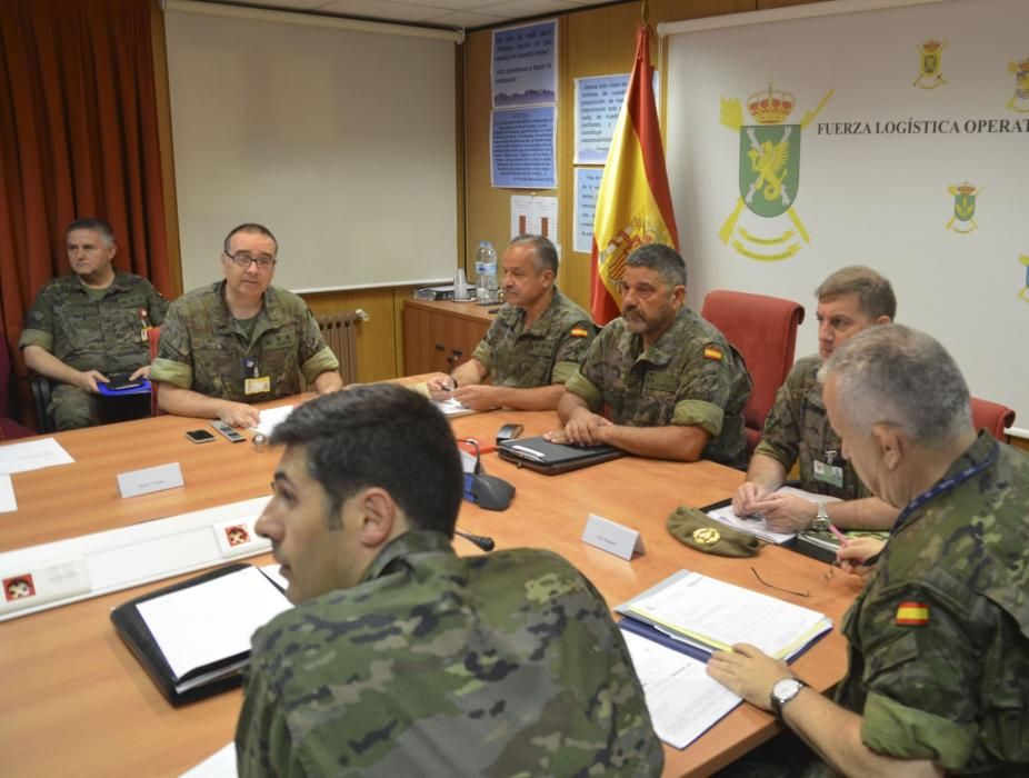 Videoconferencia en el Palacio de Capitanía con militares desplazados a Líbano, Irak, Mali y Turquía