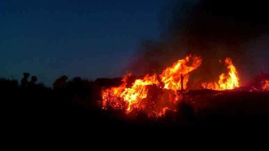 Incendio forestal en Fermoselle, en dirección a Pinilla.