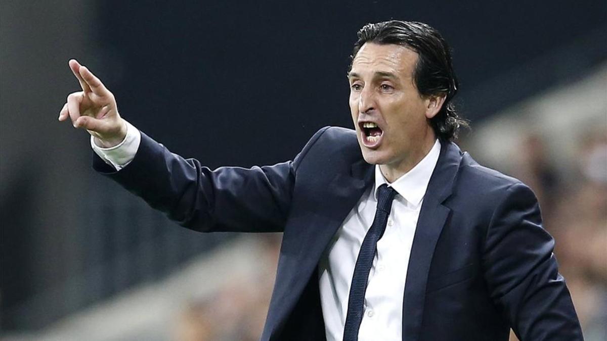 Unai Emery, durante un partido del PSG