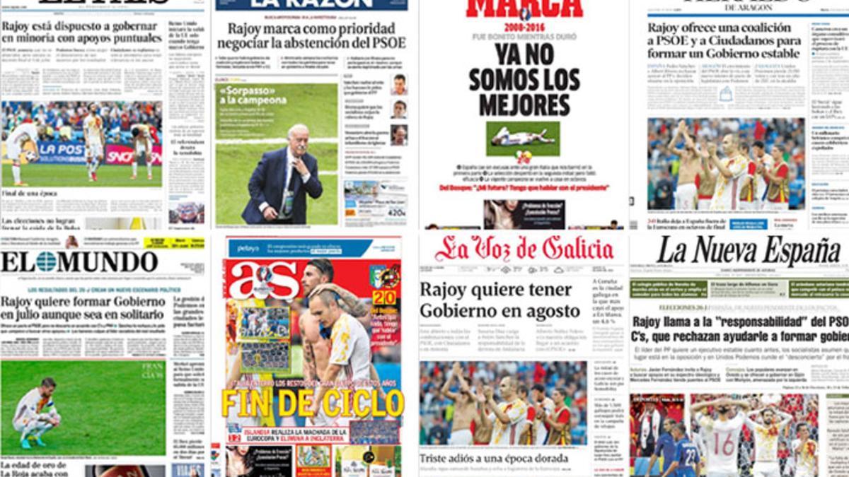 La prensa española considera la eliminación en octavos el fin de una etapa