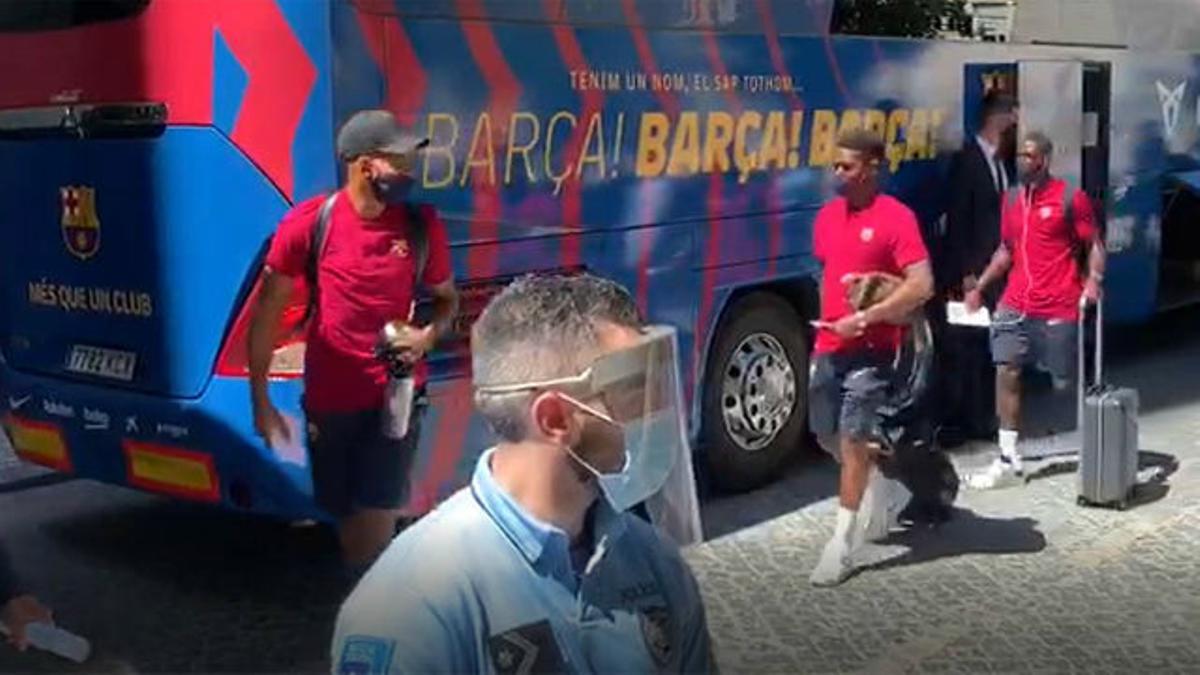 Así fue la llegada del FC Barcelona a su hotel en Lisboa