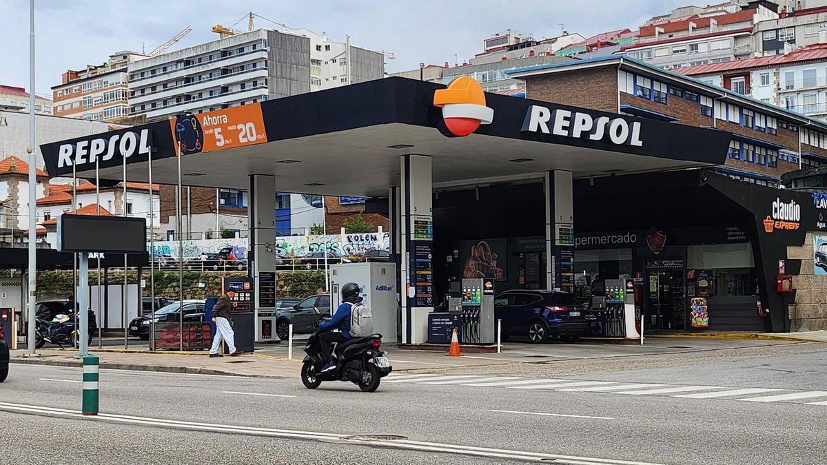 Una estación de servicio en Vigo.