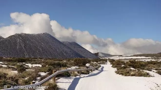 Nieve en el Teide, a 30 de marzo 2019