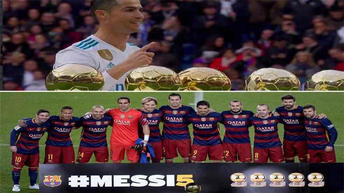 Cristiano Ronaldo lo celebró solo, y Leo Messi, con sus compañeros