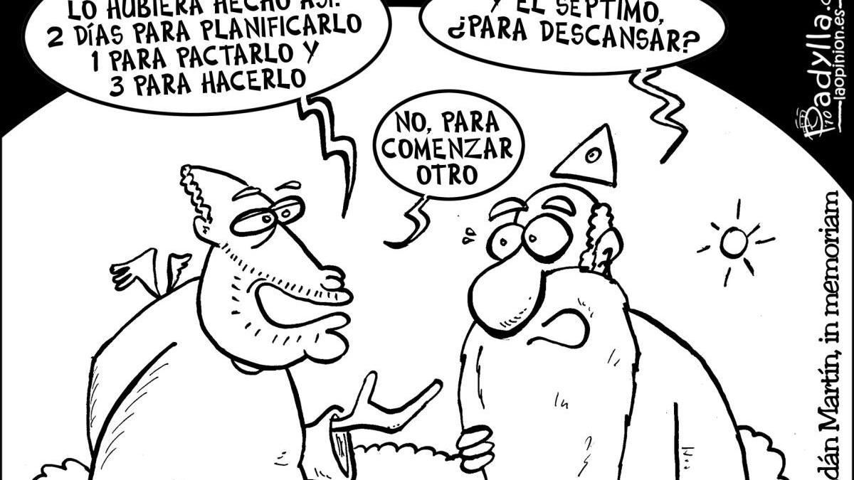 La viñeta de Padylla que se publicó en los periódicos de Prensa Ibérica en Canarias el 11 de octubre de 2010.