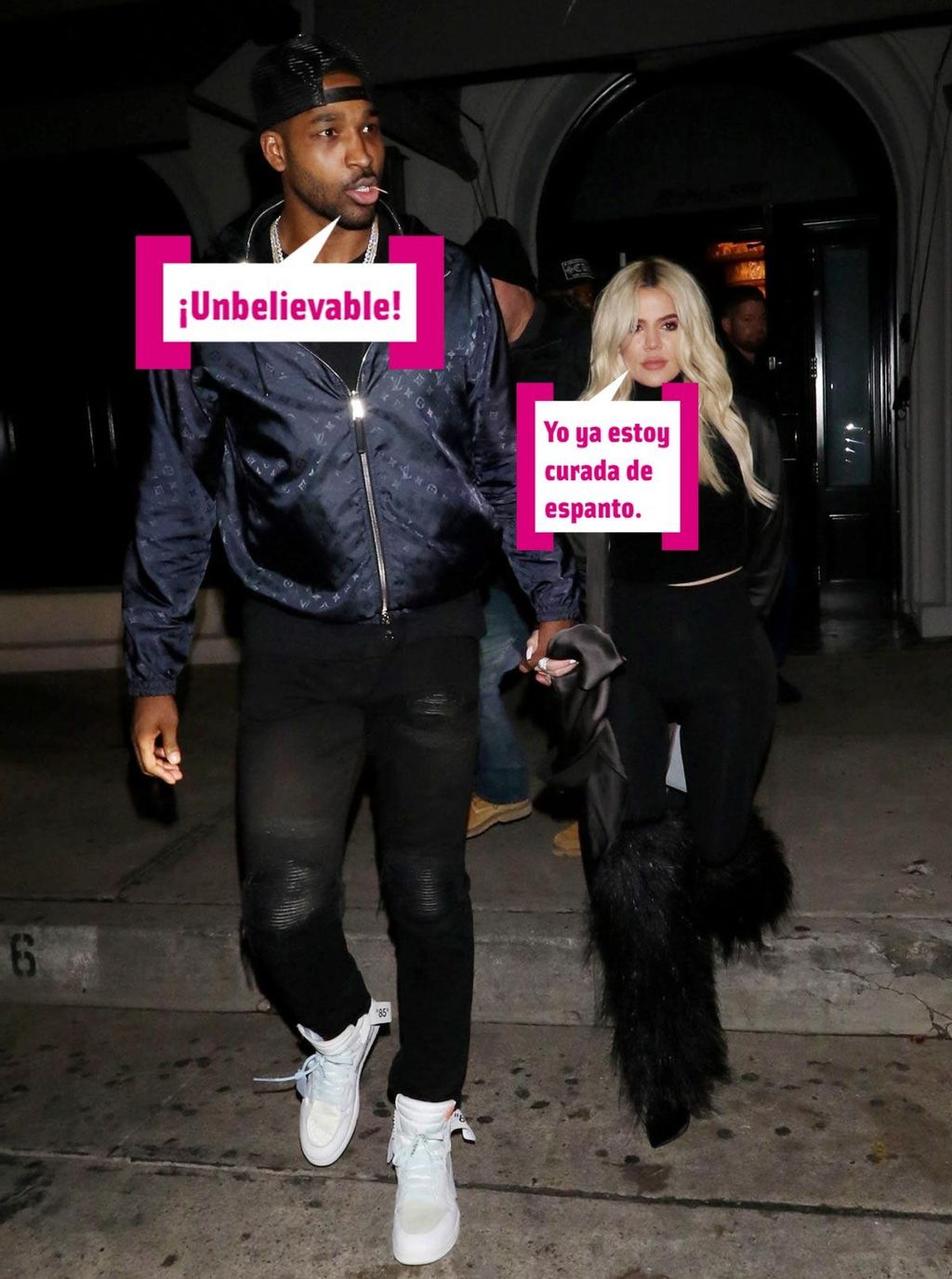 Tristan Thompson y Khloé Kardashian andando juntos