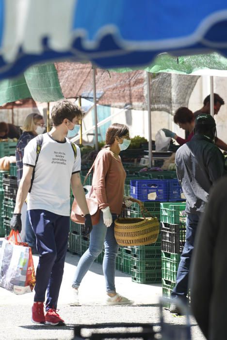 Imatges: EL mercat de Girona en un dissabte de confinament