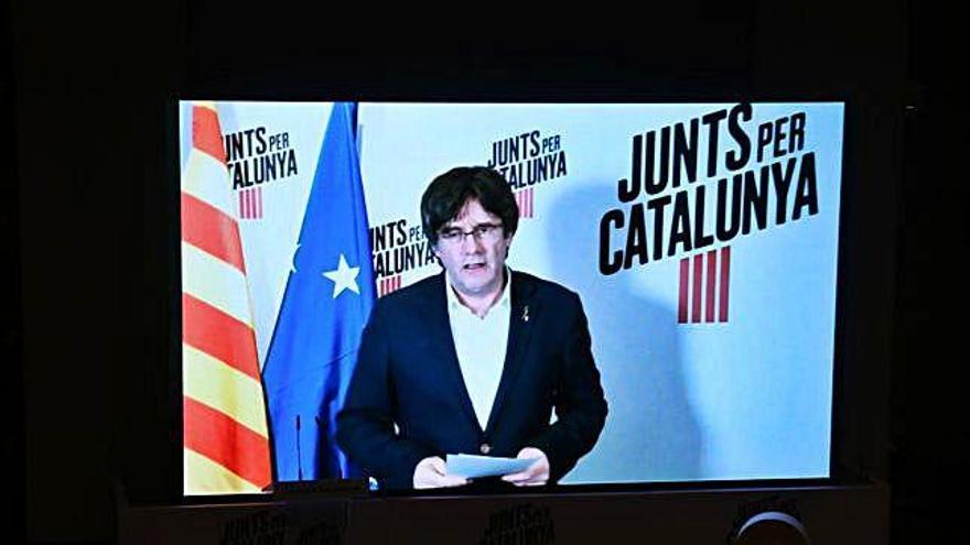 Puigdemont, en un acte electoral a Lleida.