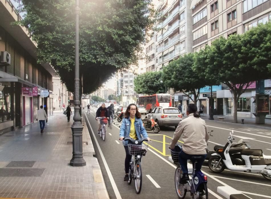 Así será el anillo ciclista de la ronda interior de Valencia