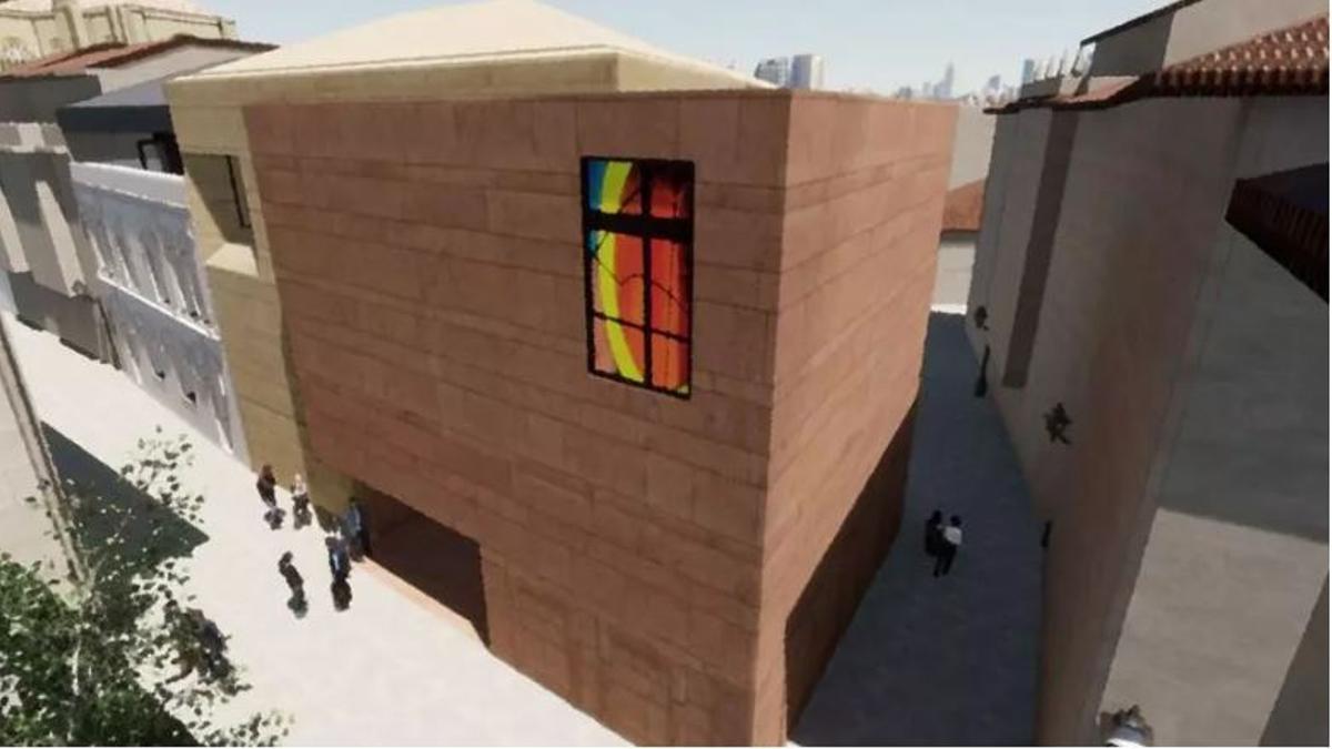 Una infografía con el futuro centro cultural de Santa Ana.