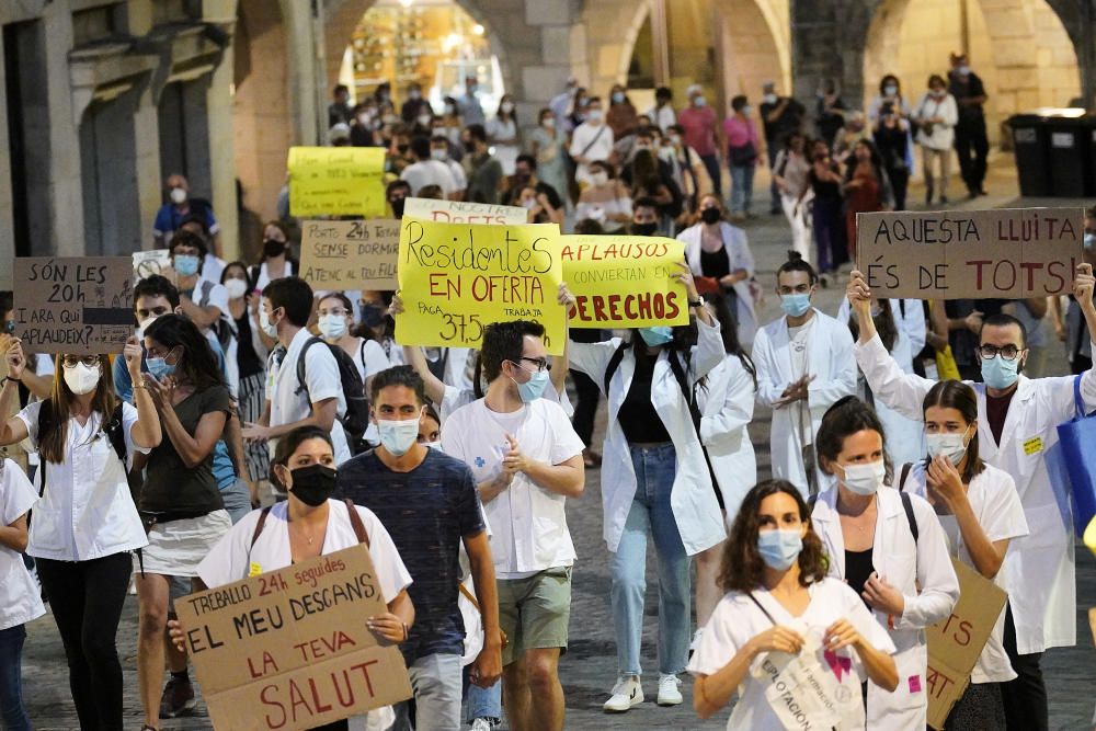 Protesta a Girona en l'últim dia de vaga dels metges residents